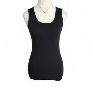Skims Black Fitted Full Length Cotton Tank Top Womens size large